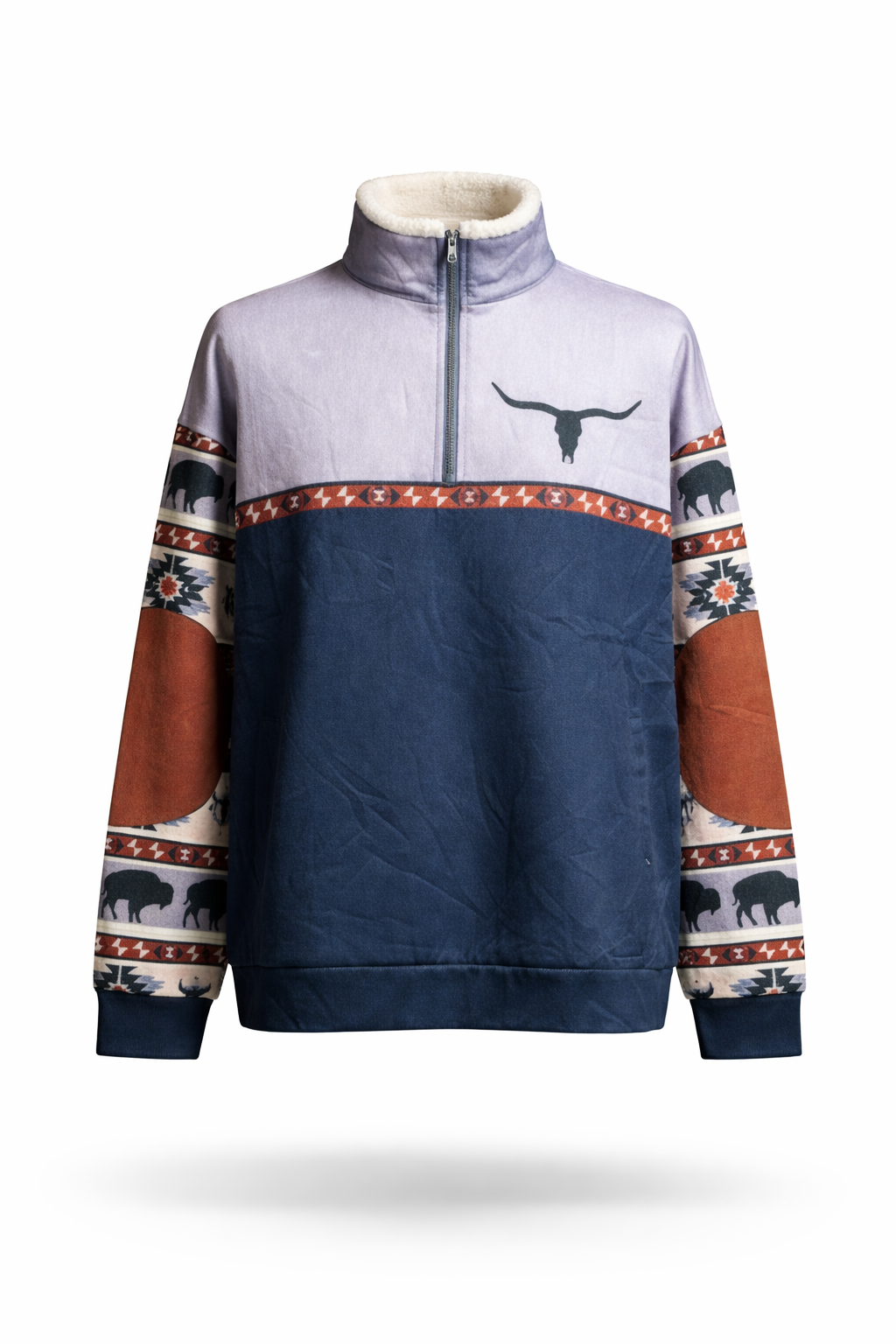 Men's Southwestern Print Half-Zip Fleece Sweatshirt