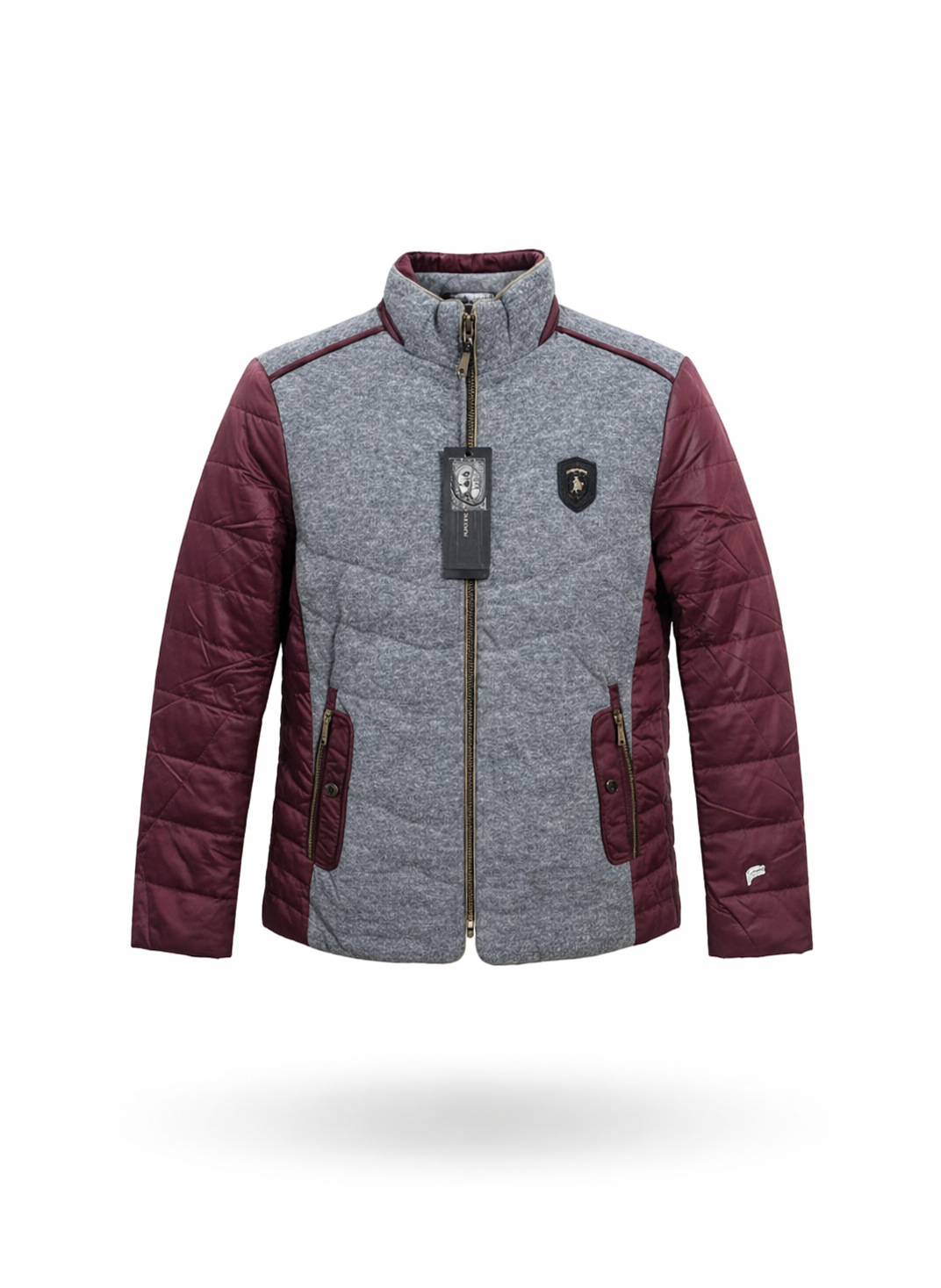 Men's Hybrid Quilted Colorblock Winter Jacket