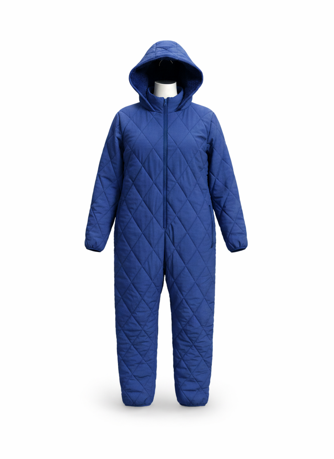 Royal Blue Diamond Quilted Hooded Winter