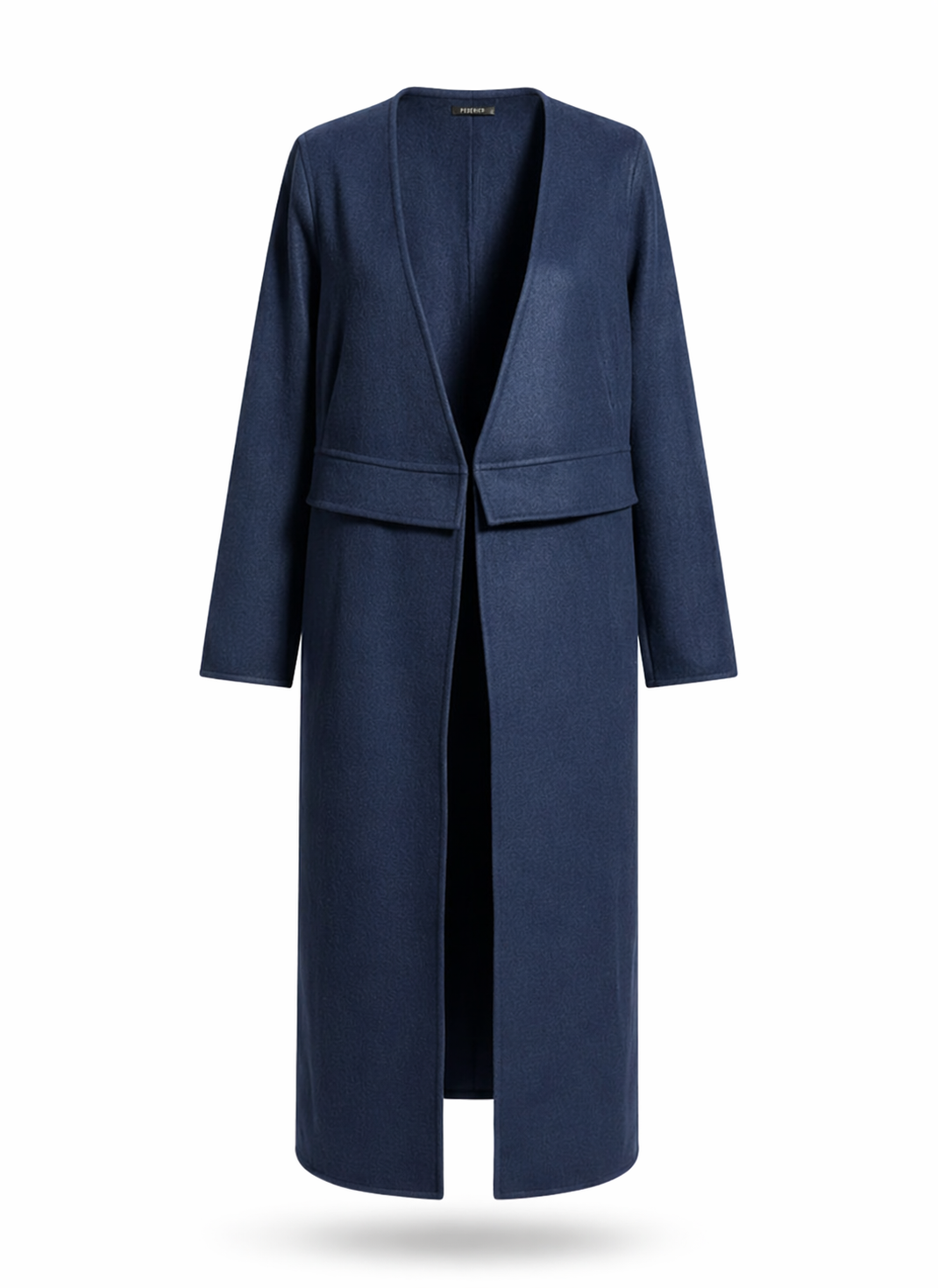 Peserico Women Navy Blue Collarless Longline Structured Coat