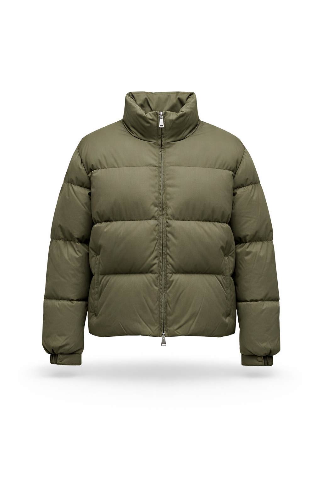 Classic Olive Green Quilted Puffer Jacket
