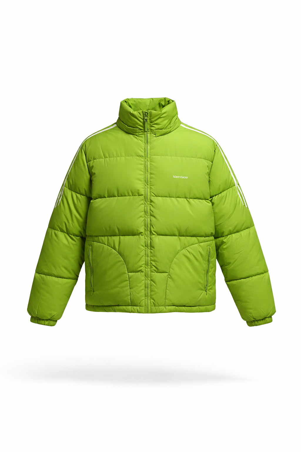 Wentwood Men Lime Green Quilted High-Neck Puffer Jacket