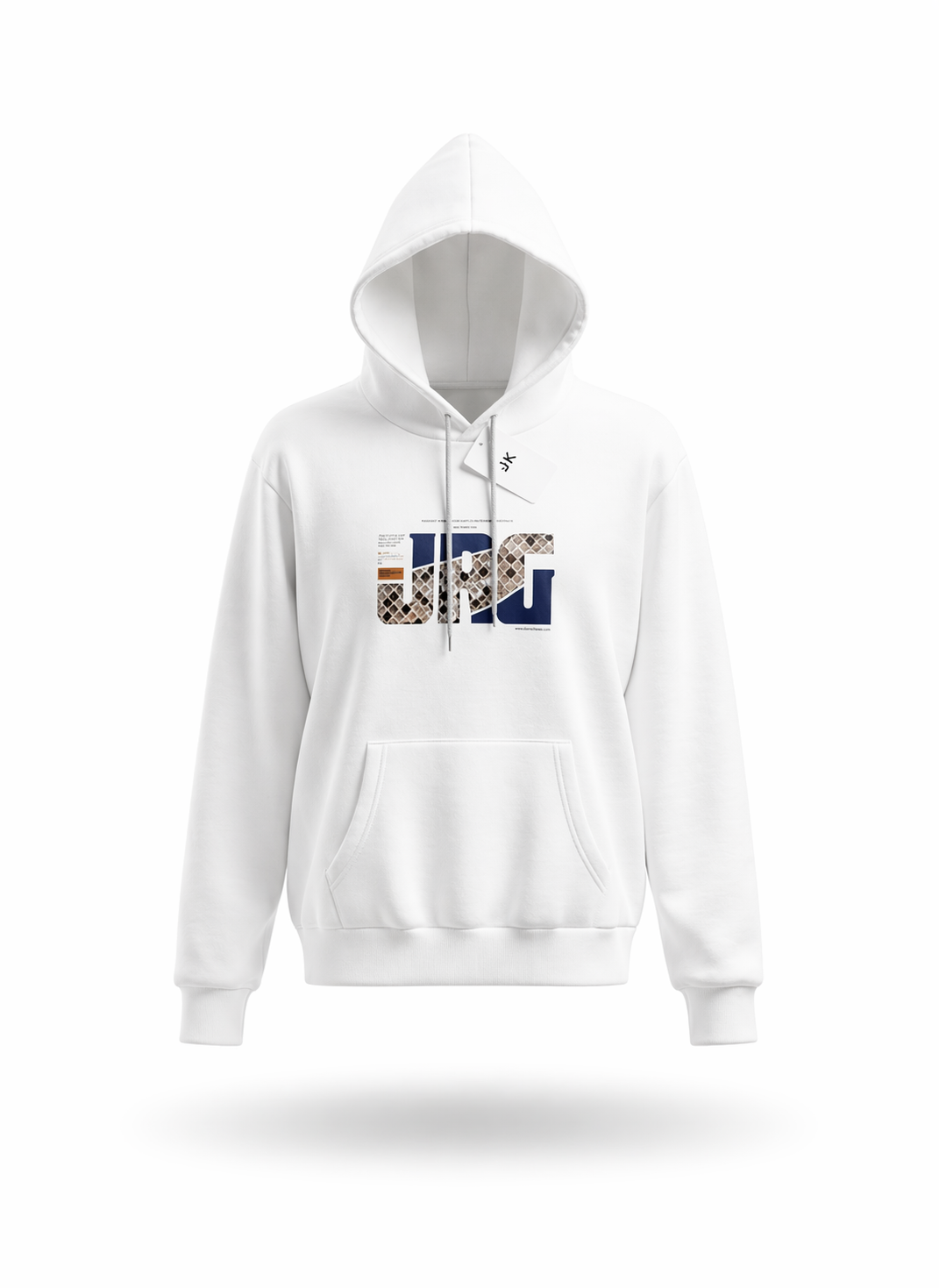 JK Urban Graphic White Cotton-Blend Hoodie