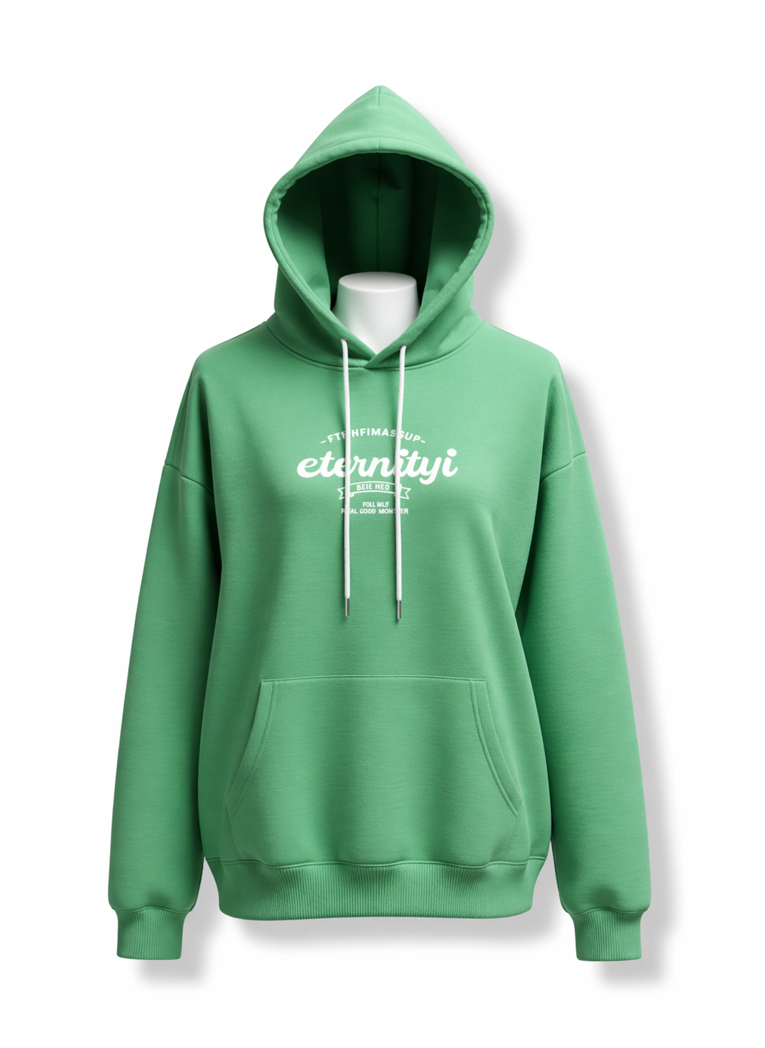 Eternityi Men's Relaxed Fit Sage Green Graphic Fleece Hoodie