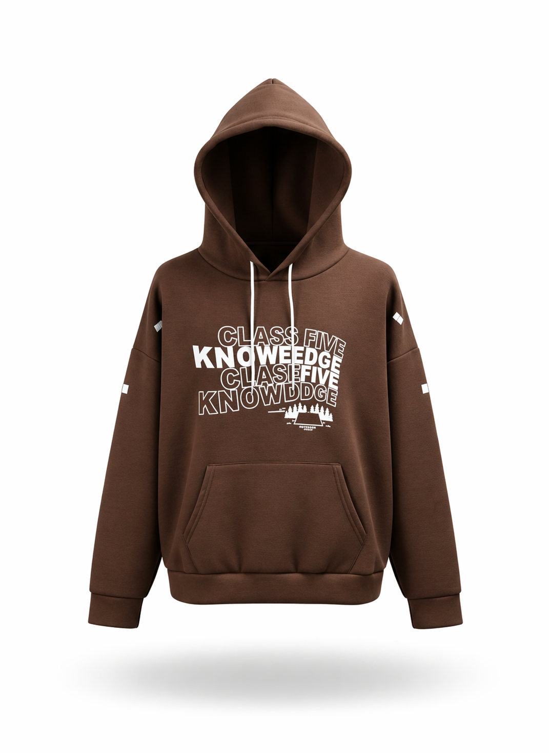 Men's Streetwear Oversized Graphic Hoodie in Chocolate Brown