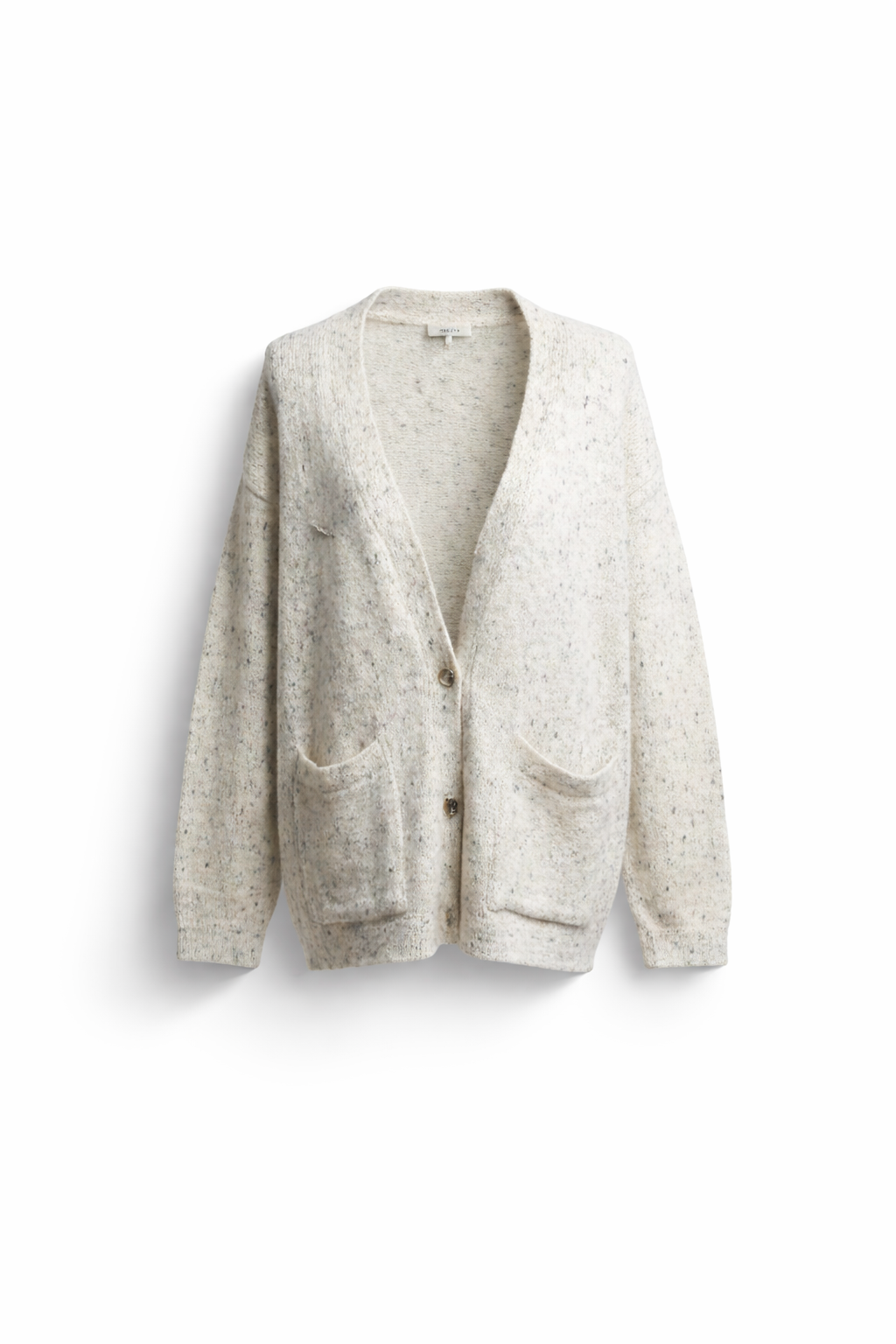 Women's Speckled V-Neck Button-Front Knit Cardigan