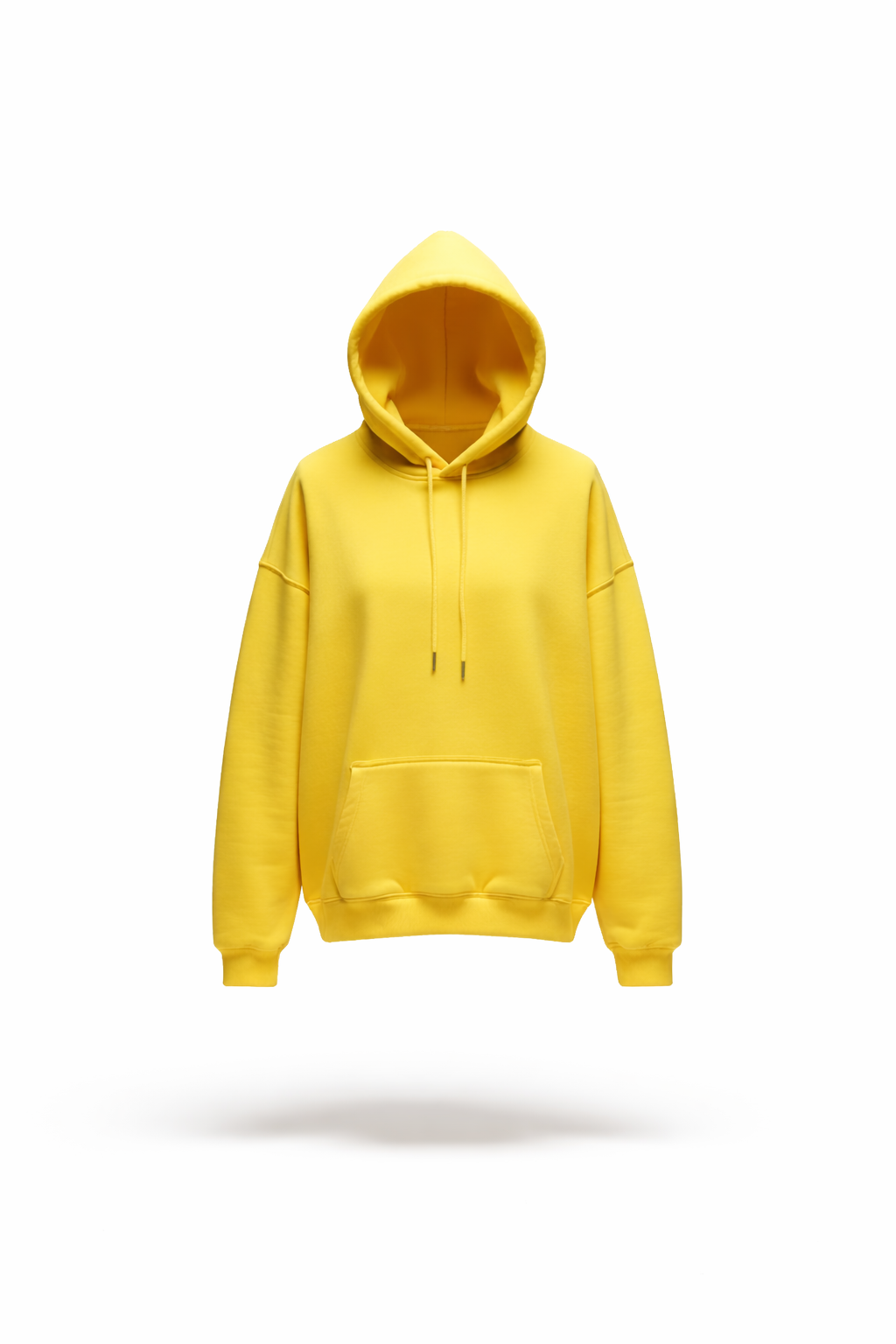 Vibrant Sunshine Yellow Oversized Cotton Fleece Hoodie