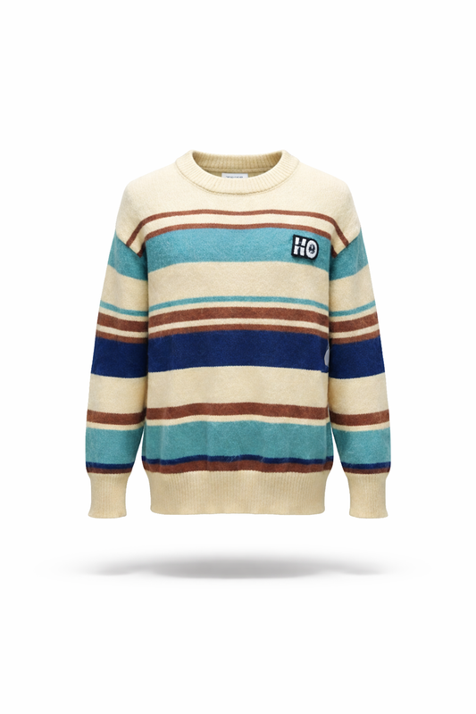 HQ Urban Explorer Multi-Stripe Crew Neck Knit Sweater