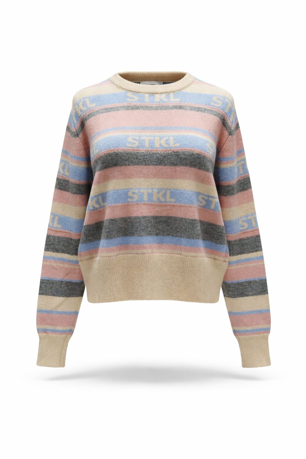 STKL Pastel Striped Logo Knit Pullover