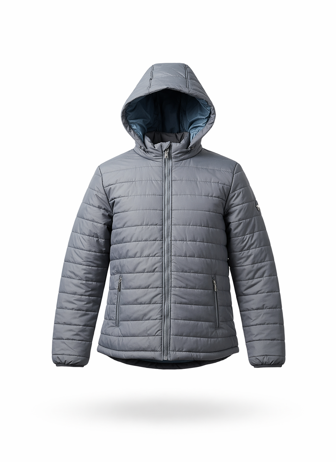 Womens Slate Grey Lightweight Quilted Hooded Puffer Jacket