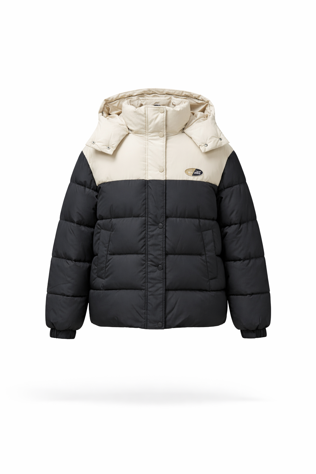 Men's Dual-Tone Hooded Puffer Jacket