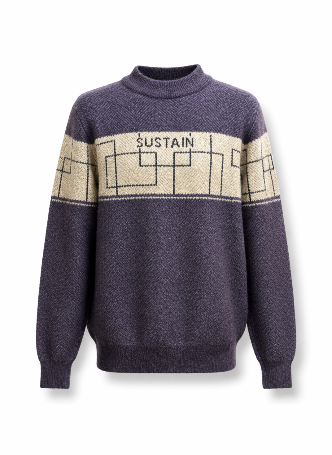 Sustain Men's Geometric Mock Neck Knit Sweater