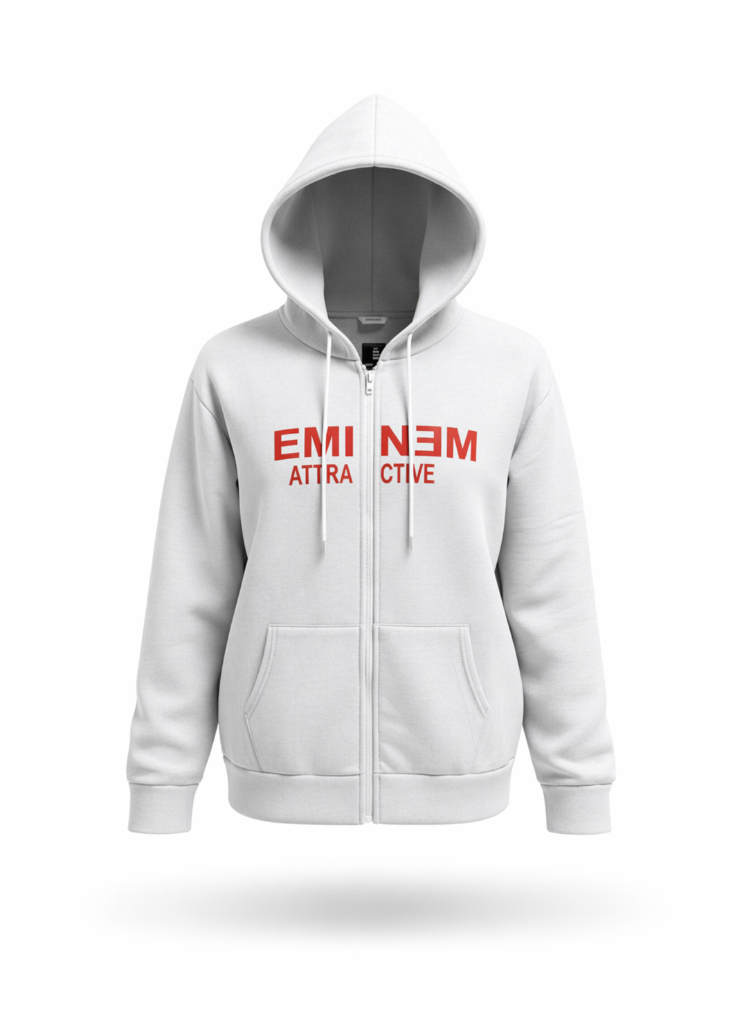Urban White Graphic Zip-Up Hoodie