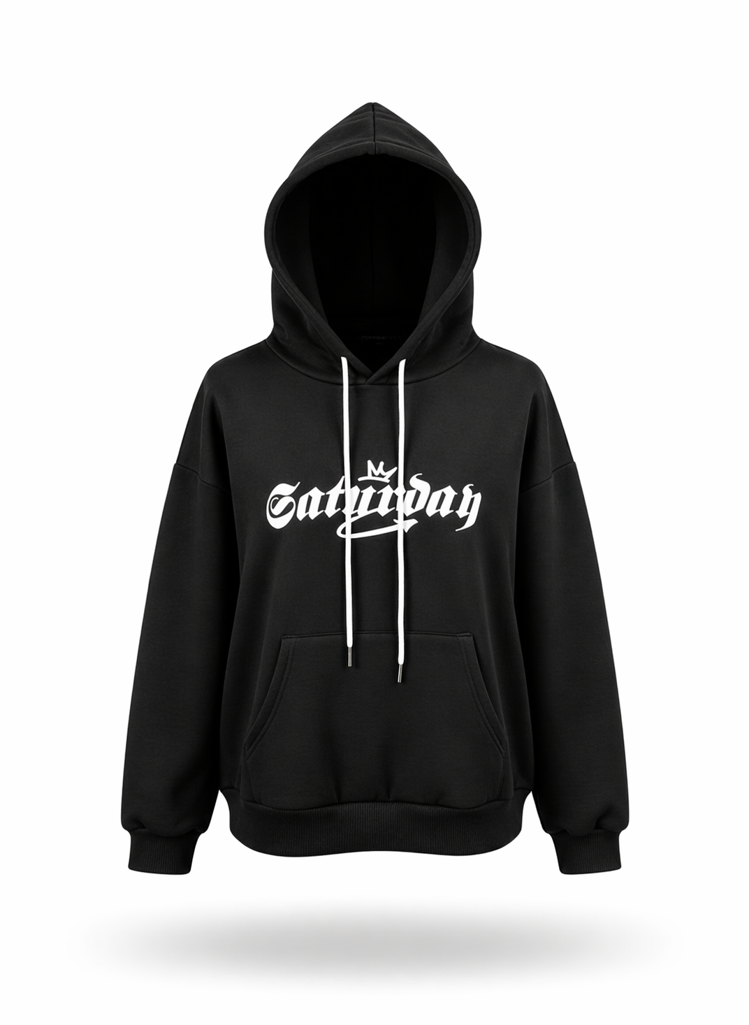 Saturday Black Graphic Printed Streetwear Hoodie